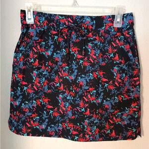 J. Jill Fit Blue Red Abstract Print Skort Tennis Pickleball Hiking Petite Sz XSP